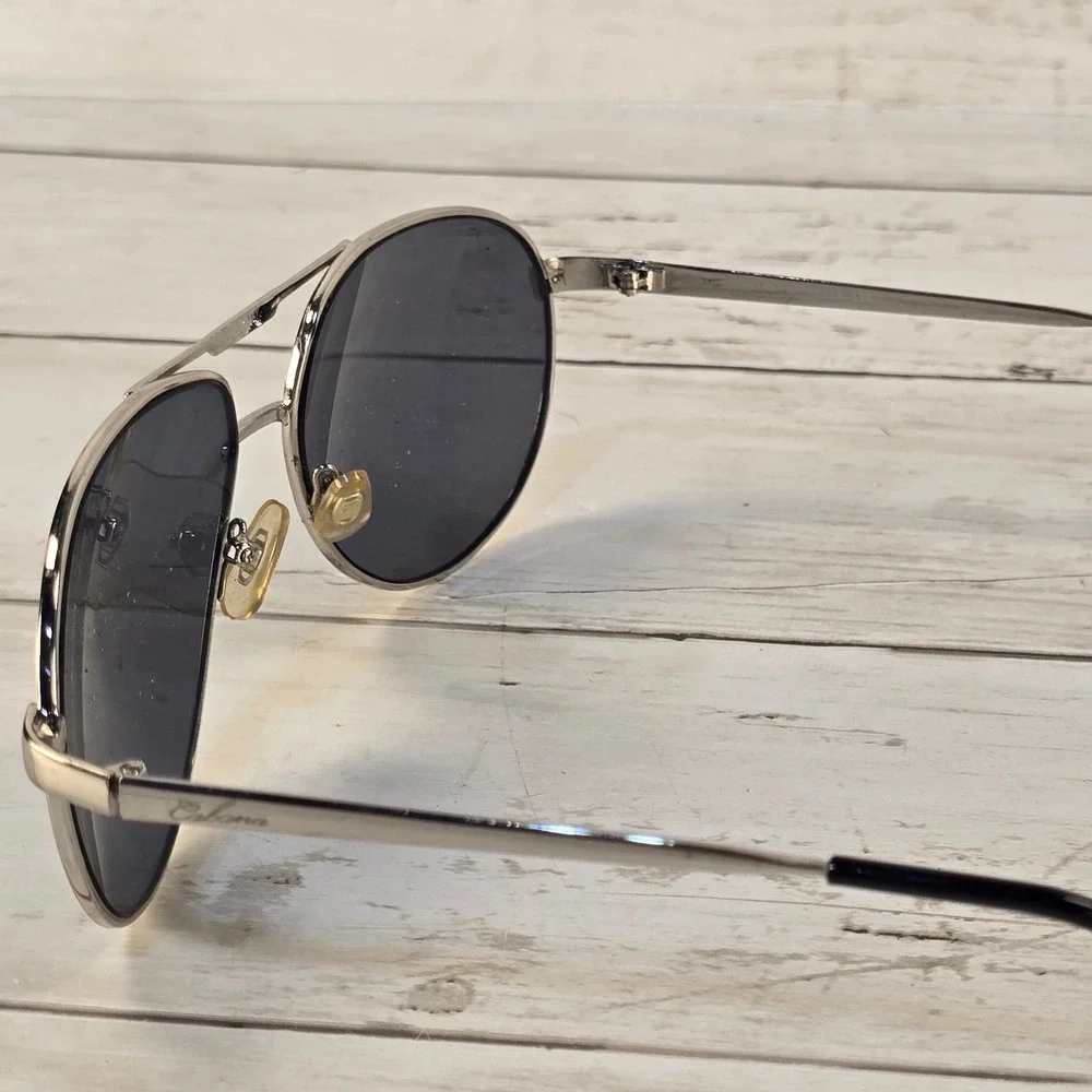 Cabana Silver Aviator Sunglasses Dark Tint Lenses 10SM 58-14-135